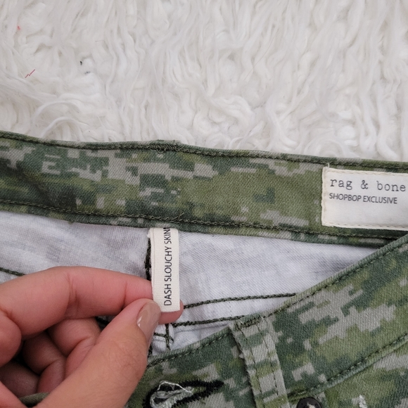 Rag & Bone Dash Slouchy Skinny Camo Destroyed Jeans Sz 24 - Picture 5 of 15